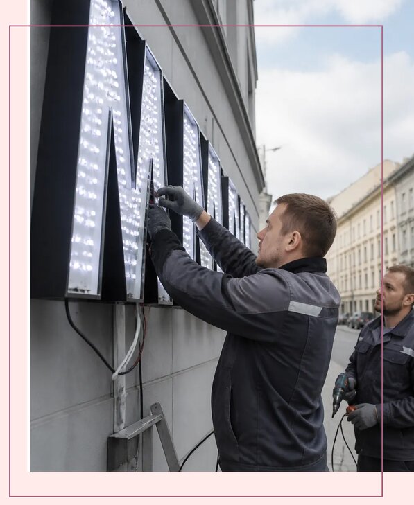 Изготовление и монтаж светодиодных LED вывесок в Юбилейном