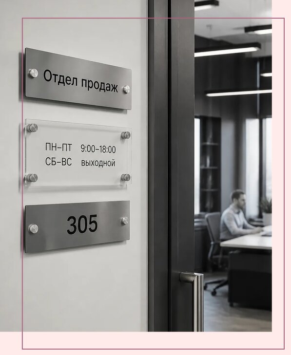 Офисные таблички на дверь в Юбилейном по цене от 5048 р. | Аванза-Юбл